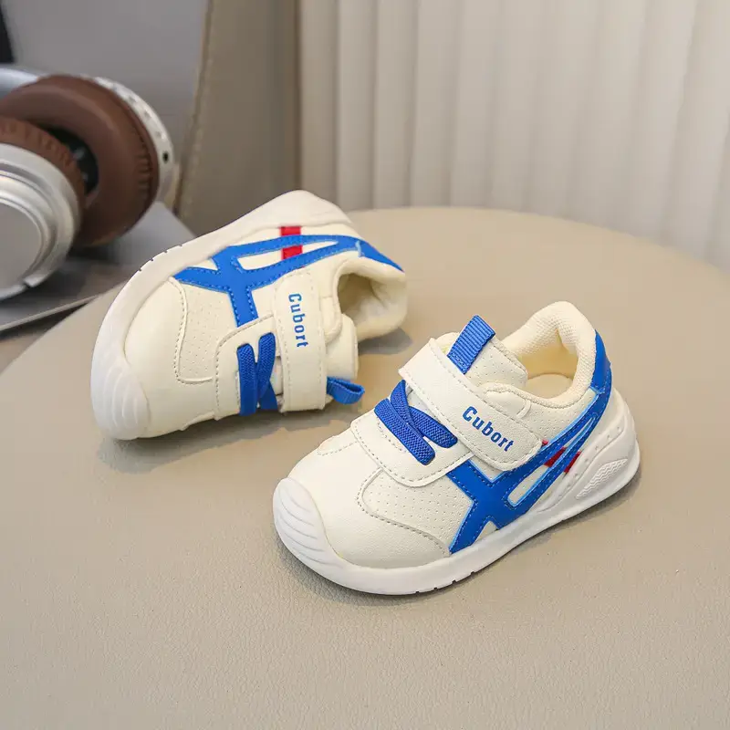 Toddler Shoes White Blue Soft Sole Non-Slip