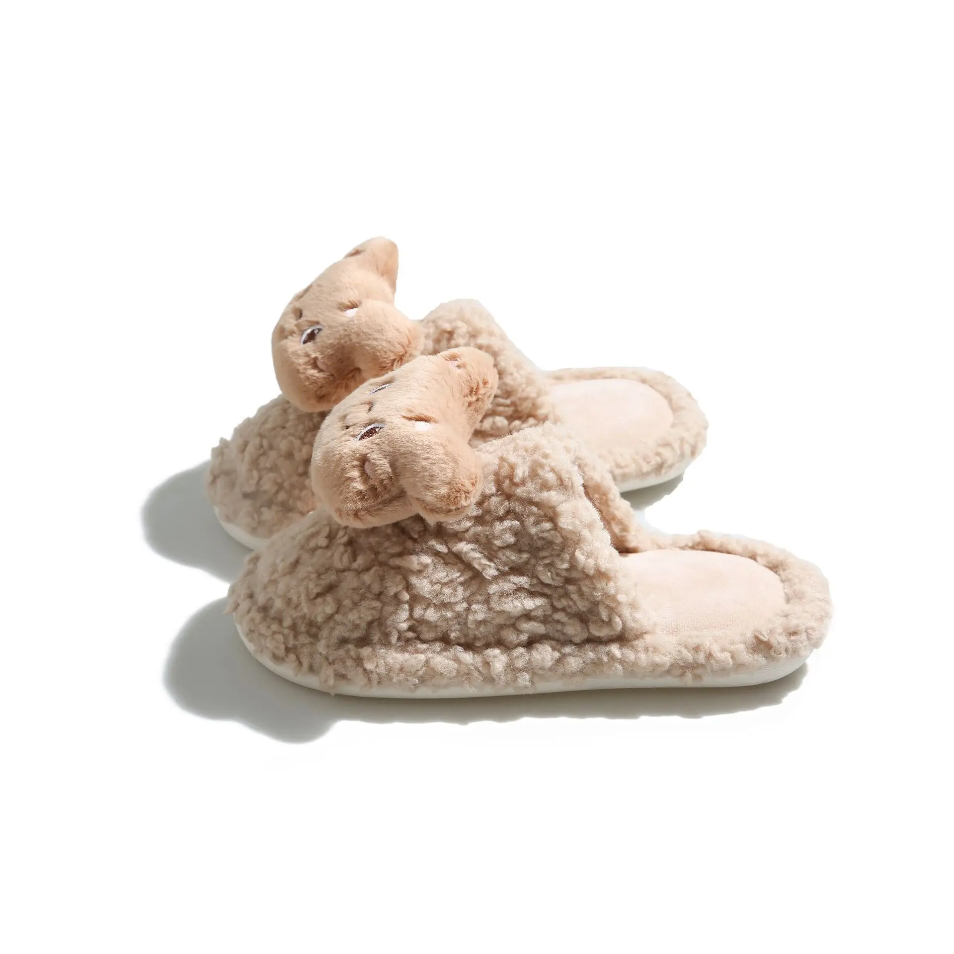 2025 Winter Stuffed Bear Slippers Women's Wearable Anti-Slip Soft Bottom - Image 8