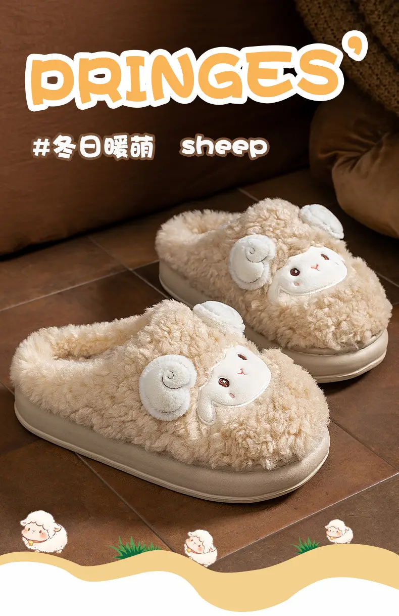 Warm Cotton Slippers for Women Pink 2025 New Autumn Winter — feature 1