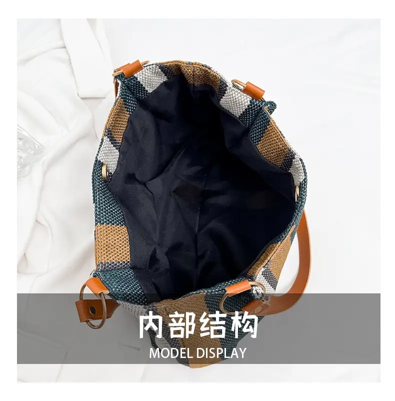 Large Capacity Striped Canvas Tote Bag for Women — feature 9