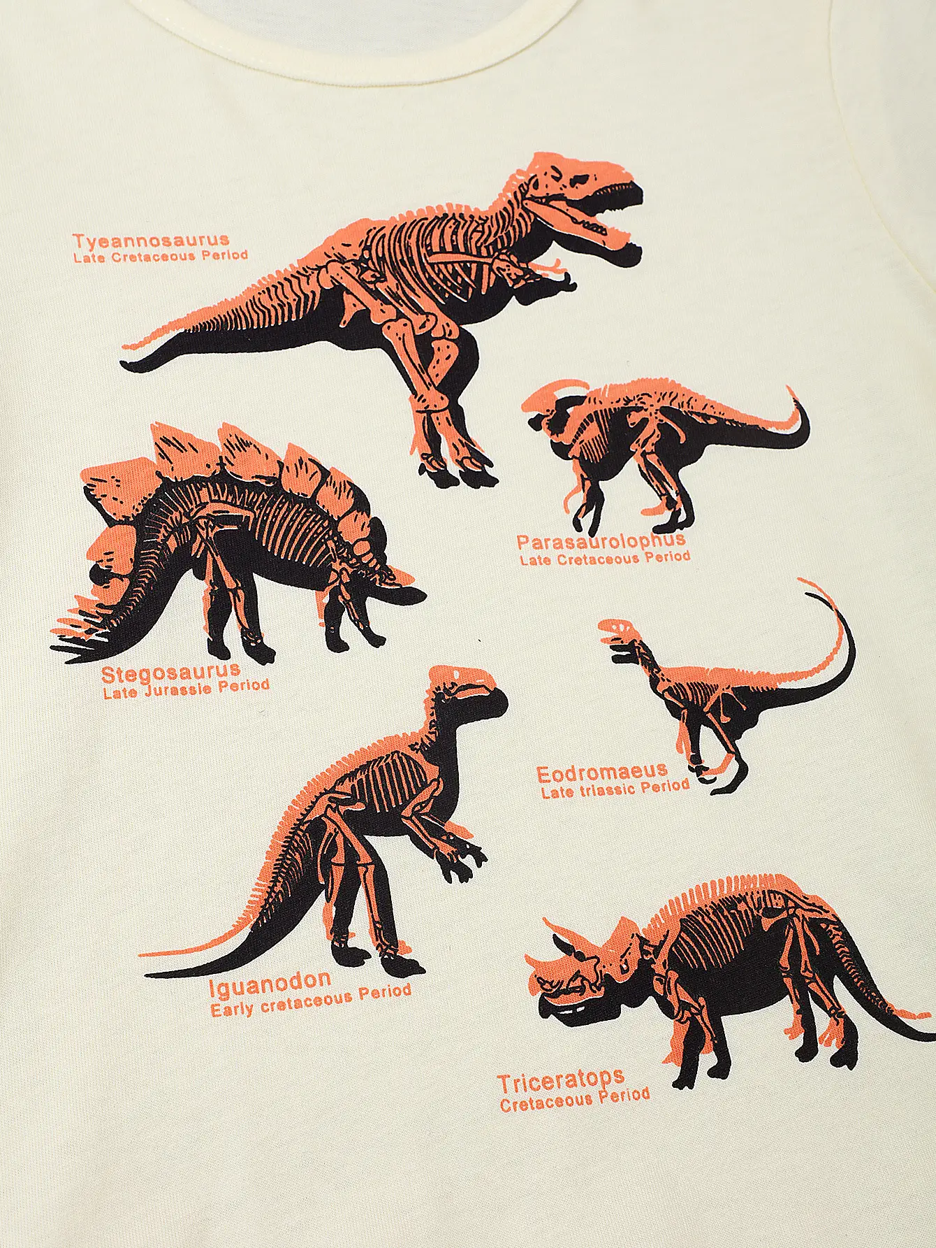 25Yr Old Cartoon Dinosaur T-Shirt Cream Round Neck - Image 5