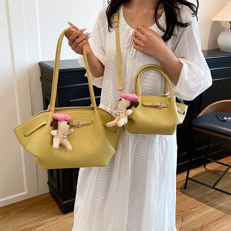 Women's Yellow Dumpling Tote Bag with Crossbody & Shoulder Strap - Image 4