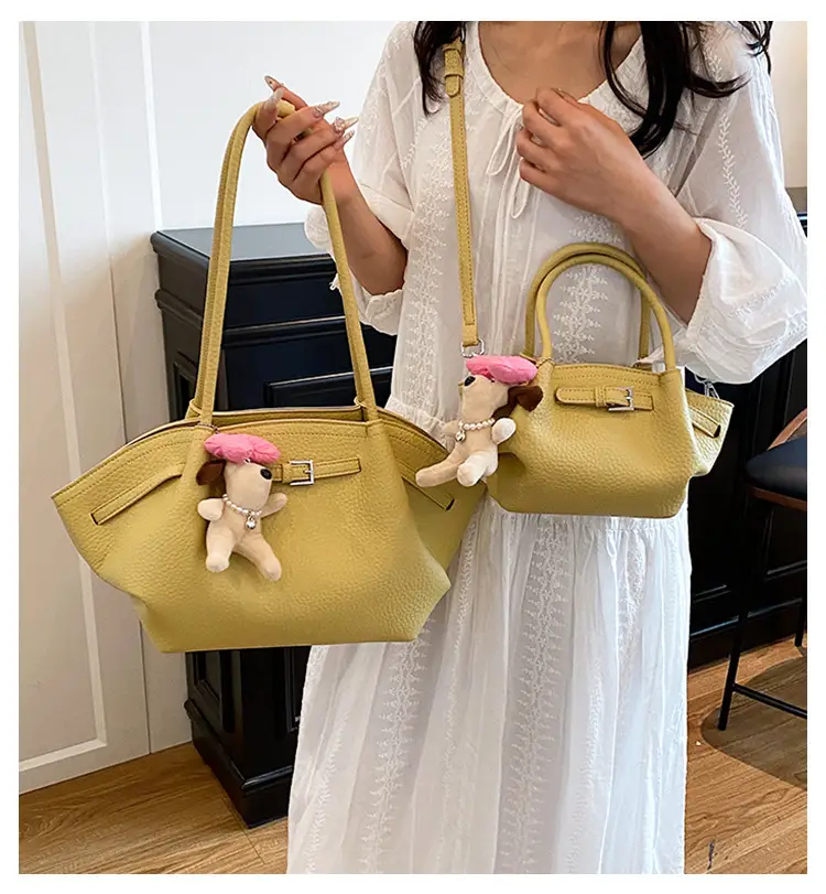Women's Yellow Dumpling Tote Bag with Crossbody & Shoulder Strap — feature 1