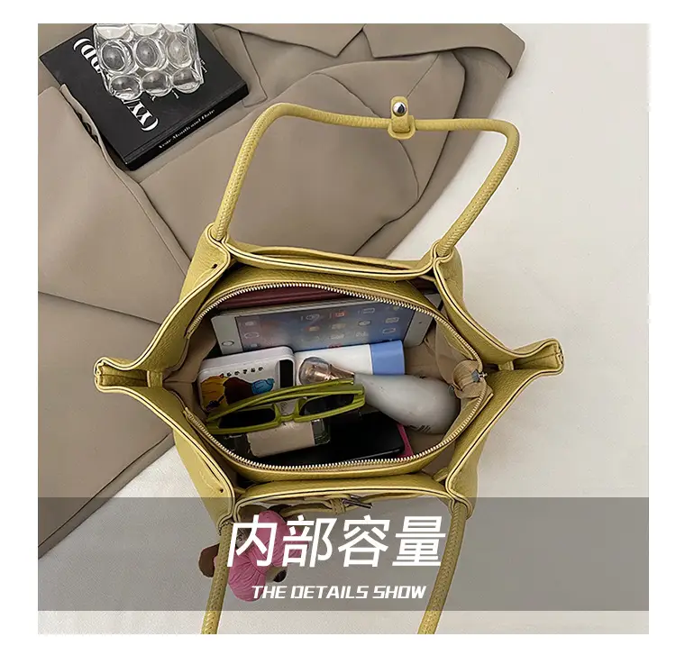 Women's Yellow Dumpling Tote Bag with Crossbody & Shoulder Strap — feature 10