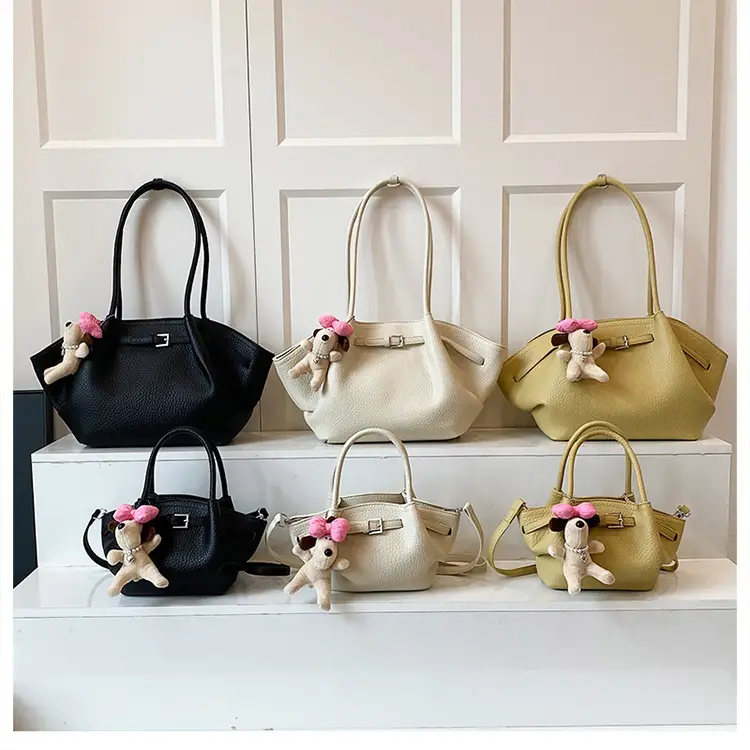 Women's Yellow Dumpling Tote Bag with Crossbody & Shoulder Strap — feature 12