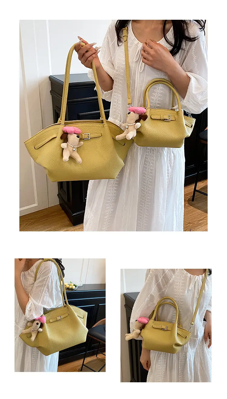 Women's Yellow Dumpling Tote Bag with Crossbody & Shoulder Strap — feature 5