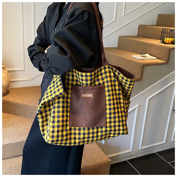 Korean Leather Plaid Shoulder Bag for Women — feature 15