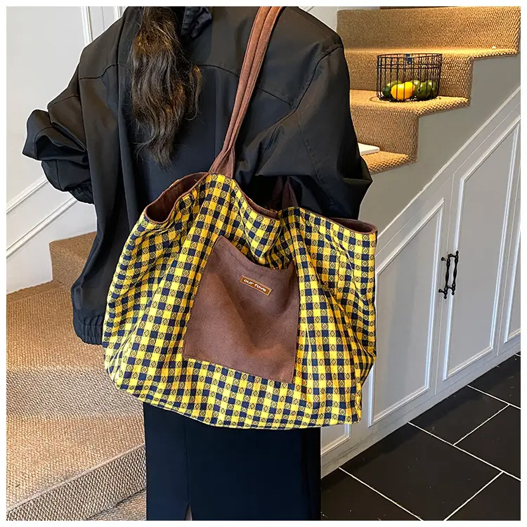 Korean Leather Plaid Shoulder Bag for Women — feature 17