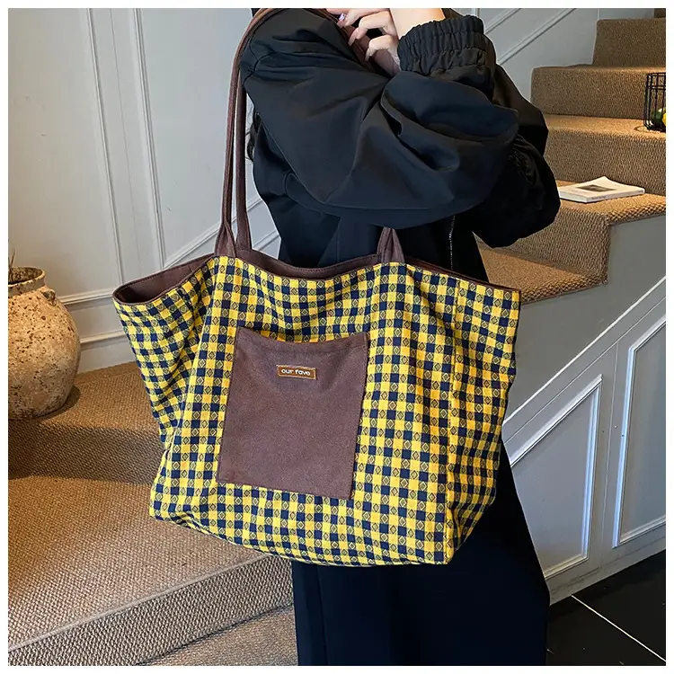 Korean Leather Plaid Shoulder Bag for Women — feature 18