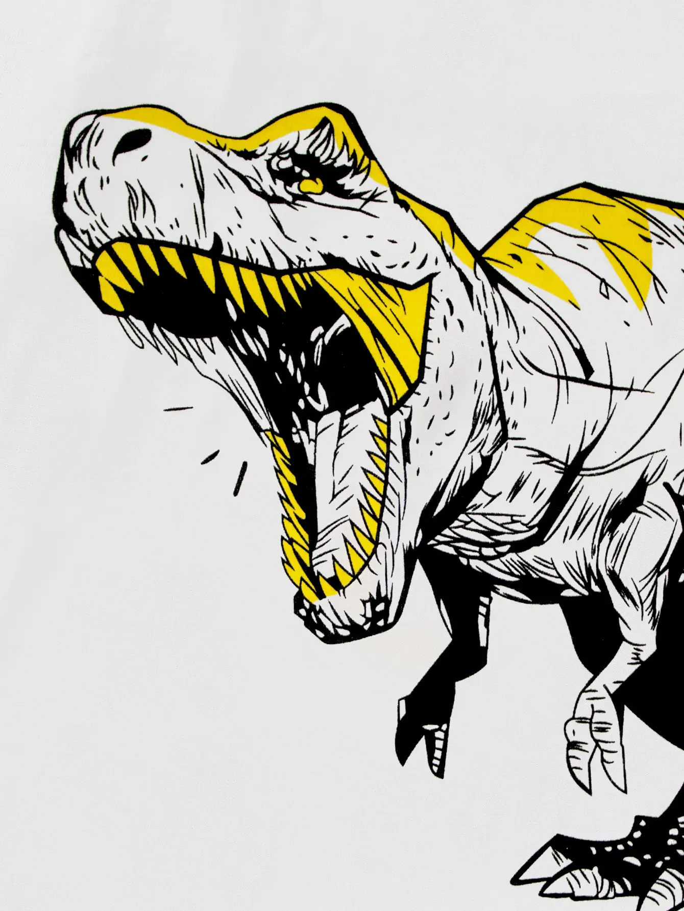 Kids Dinosaur Long Sleeve T-Shirt White - Image 5
