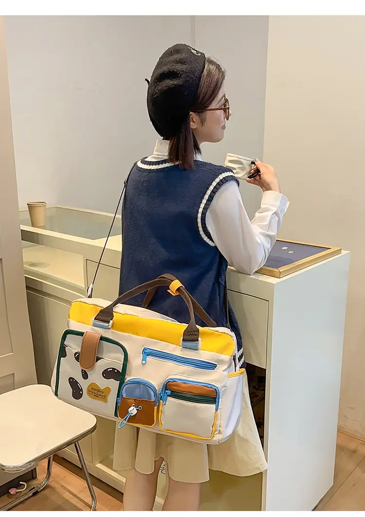 Women's Color-Blocked Travel Bag with Double Pocket & Crossbody Design — feature 10
