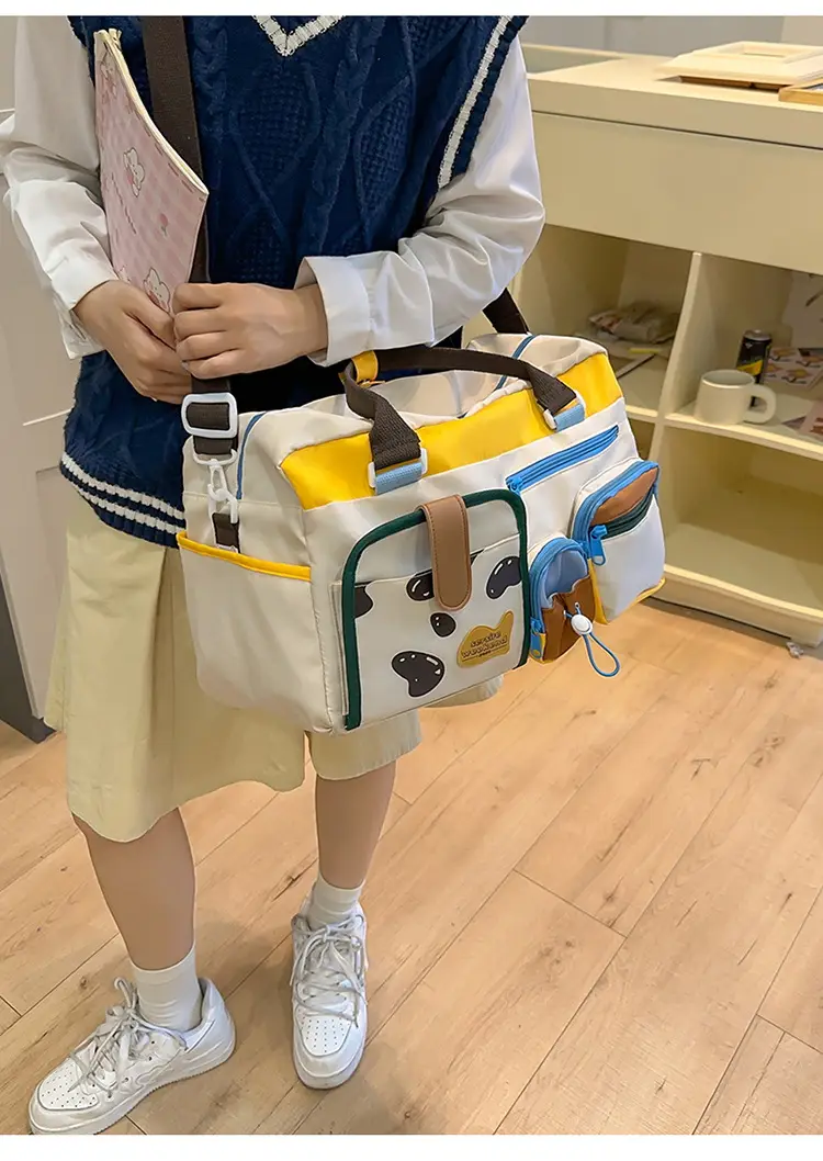 Women's Color-Blocked Travel Bag with Double Pocket & Crossbody Design — feature 12