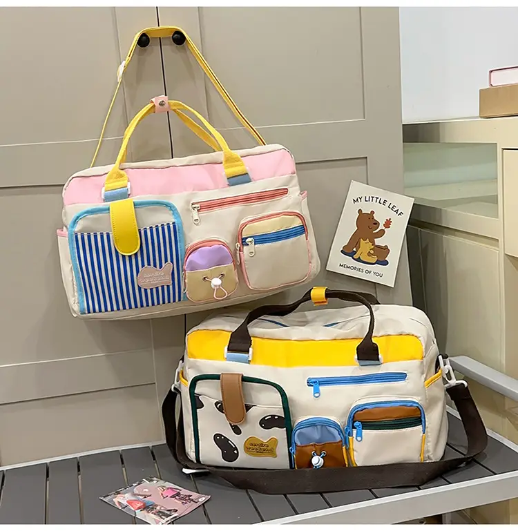 Women's Color-Blocked Travel Bag with Double Pocket & Crossbody Design — feature 29