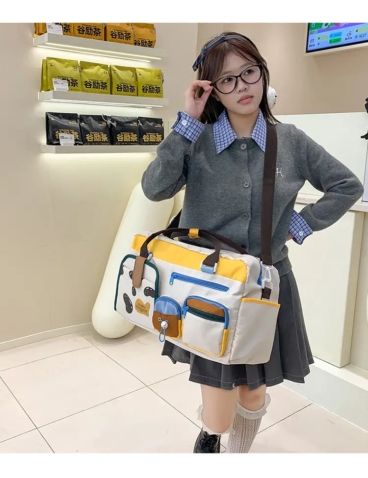 Women's Color-Blocked Travel Bag with Double Pocket & Crossbody Design — feature 8