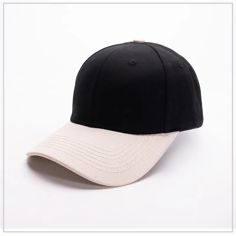Men's Orange Blue Cotton Baseball Cap Six-Piece Hard Top