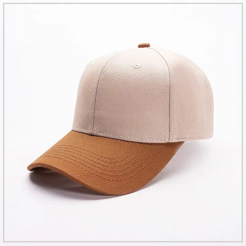 Men's Orange Blue Cotton Baseball Cap Six-Piece Hard Top