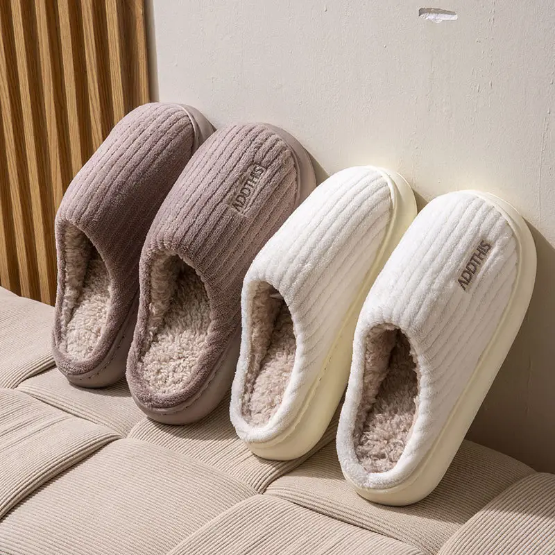 2024 New Cotton Slippers for Women in Autumn and Winter, Warm and Non-Slip, Couples Home Indoor, Furry Cotton Slippers for Men - Image 7