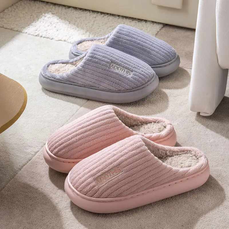 2024 New Cotton Slippers for Women in Autumn and Winter, Warm and Non-Slip, Couples Home Indoor, Furry Cotton Slippers for Men - Image 8