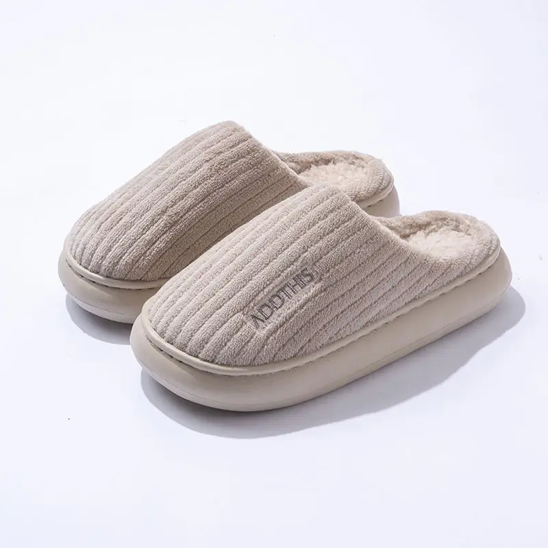 2024 New Cotton Slippers for Women in Autumn and Winter, Warm and Non-Slip, Couples Home Indoor, Furry Cotton Slippers for Men - Image 3