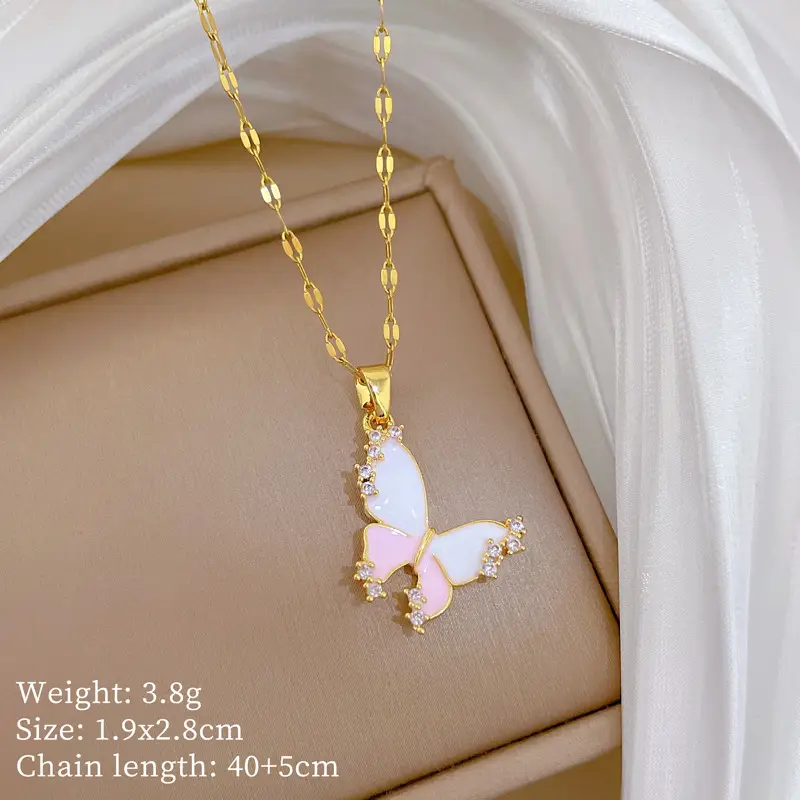 Full Diamond Necklace for Women with Butterfly Pendant - Image 105