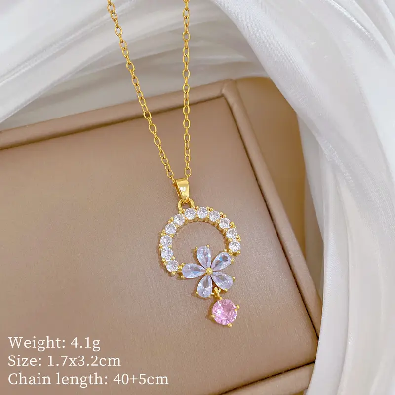 Full Diamond Necklace for Women with Butterfly Pendant - Image 31