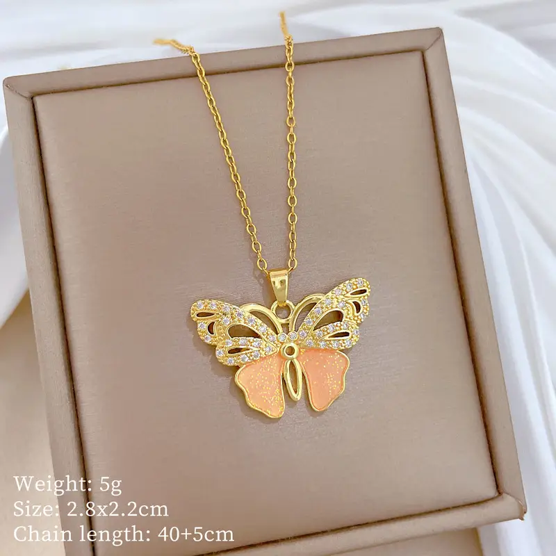 Full Diamond Necklace for Women with Butterfly Pendant - Image 40