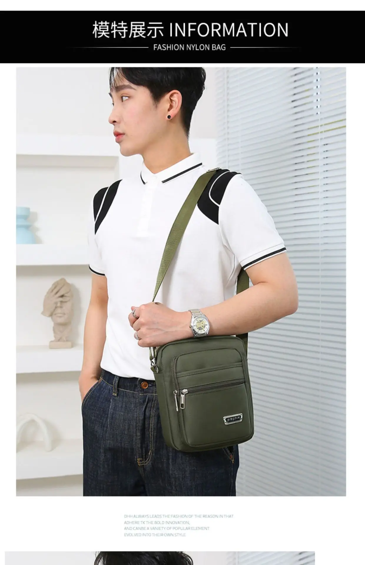 Crossbody Bag for Men, Black, Multi-Purpose, Lightweight, Business Travel — feature 10