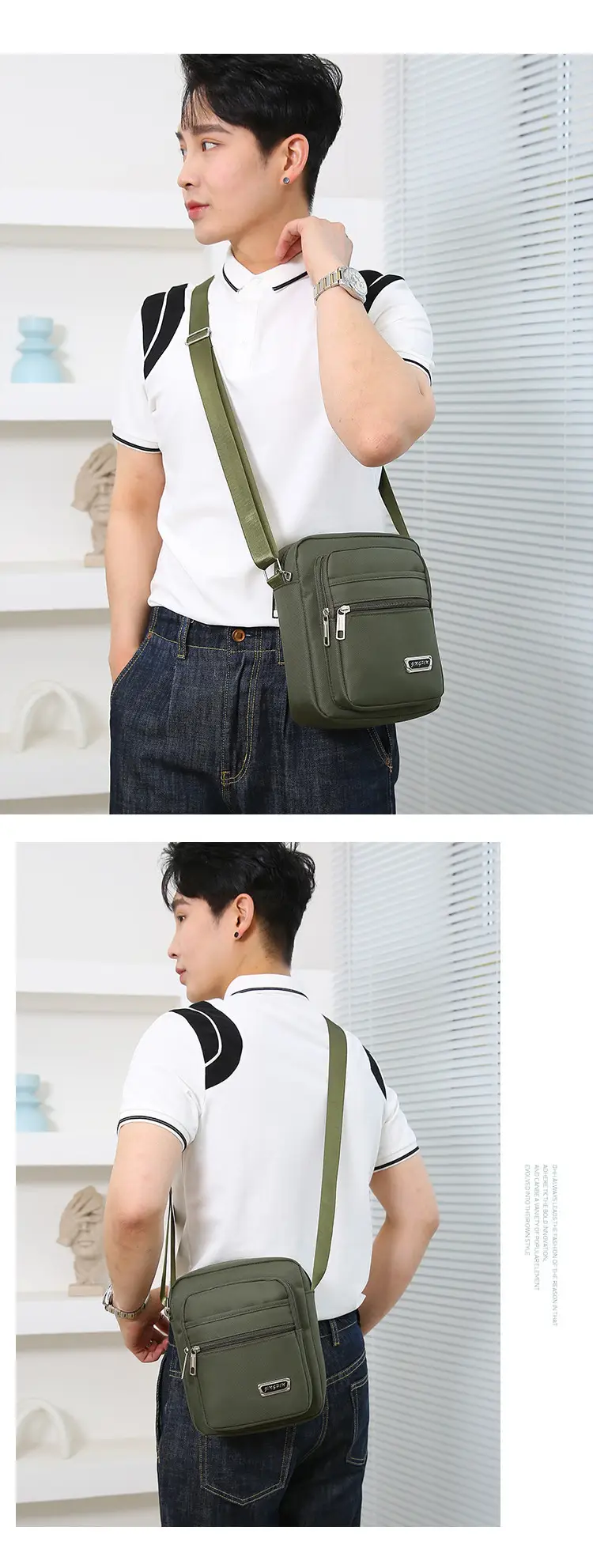Crossbody Bag for Men, Black, Multi-Purpose, Lightweight, Business Travel — feature 12