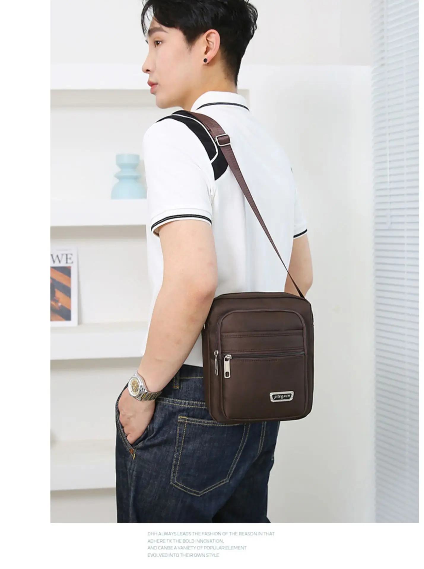 Crossbody Bag for Men, Black, Multi-Purpose, Lightweight, Business Travel — feature 14