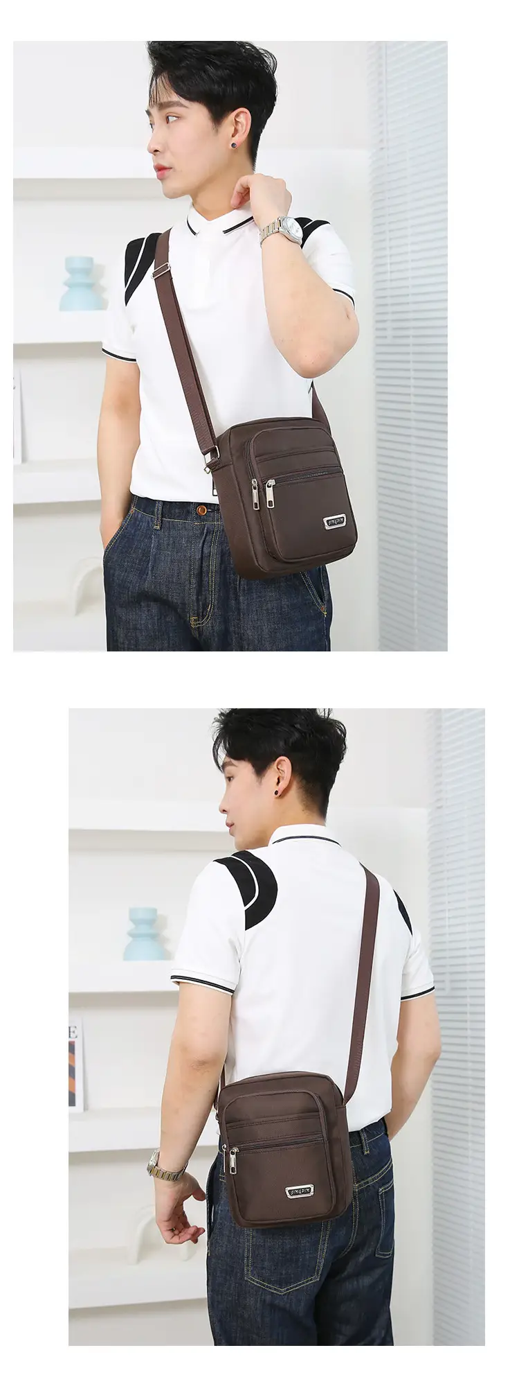 Crossbody Bag for Men, Black, Multi-Purpose, Lightweight, Business Travel — feature 15