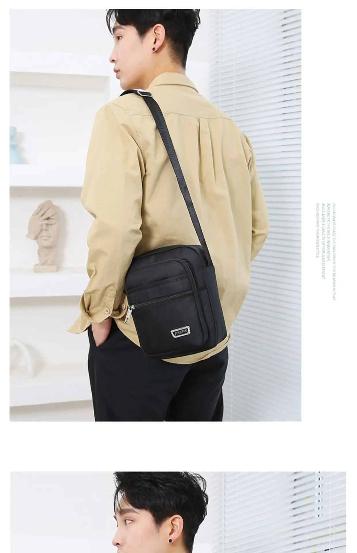 Crossbody Bag for Men, Black, Multi-Purpose, Lightweight, Business Travel — feature 18