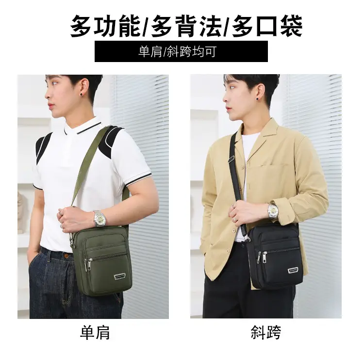 Crossbody Bag for Men, Black, Multi-Purpose, Lightweight, Business Travel — feature 3