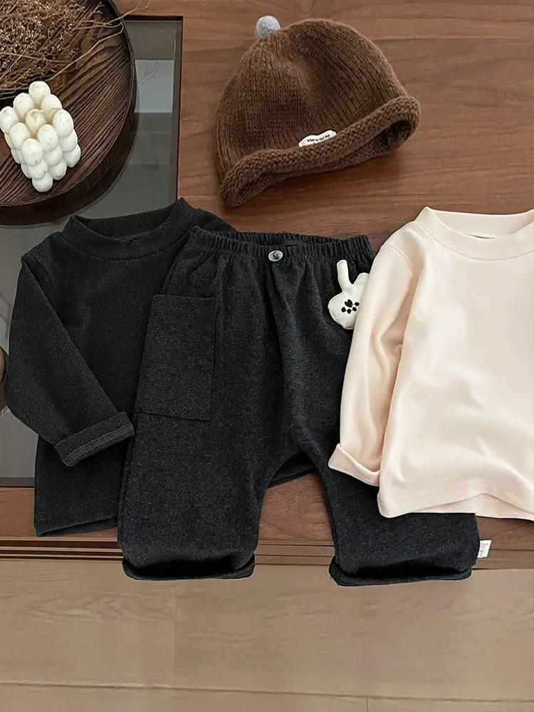 Boys Long Sleeve T-Shirt 2025 Spring Autumn Solid Color - Image 5