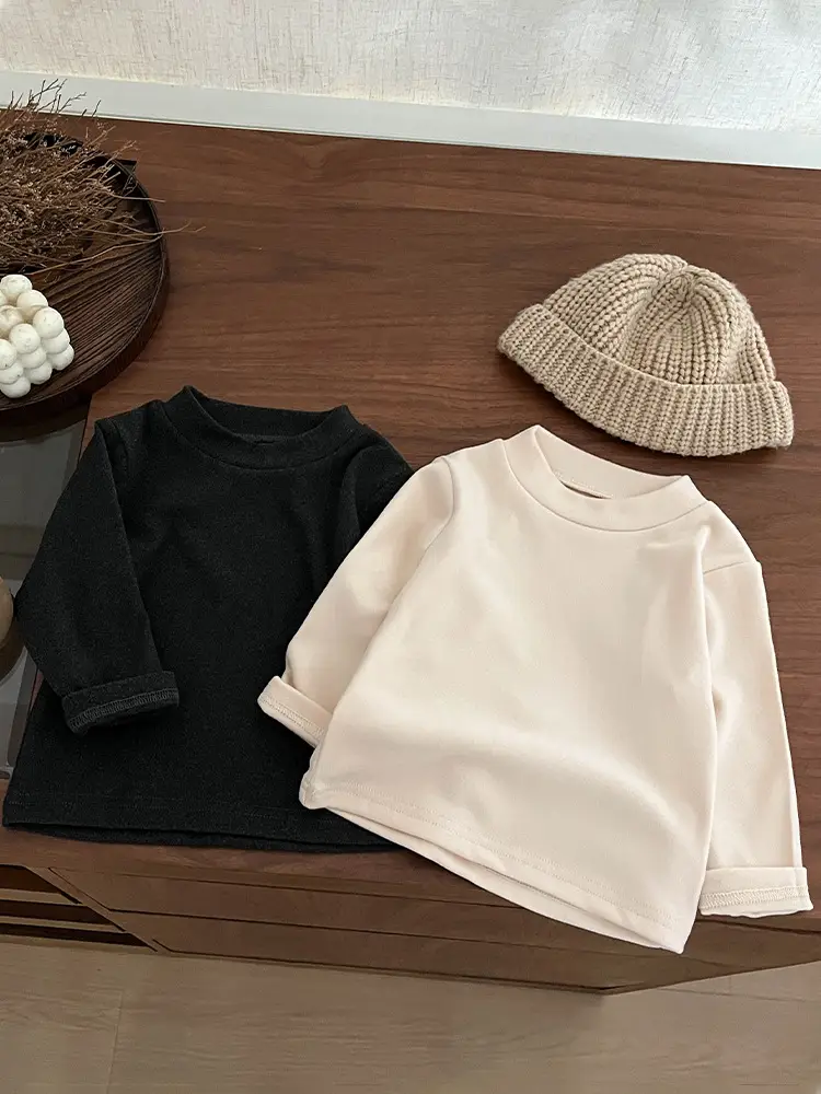 Boys Long Sleeve T-Shirt 2025 Spring Autumn Solid Color - Image 6