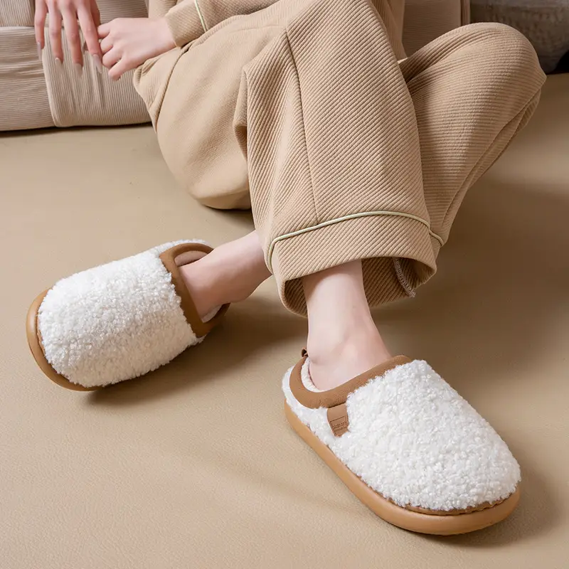 Home Cotton Slippers for Women in Autumn and Winter Couples Indoor Plush High-End Plush Indoor Non-Slip Cotton Slippers That Can Be Worn Outside - Image 6