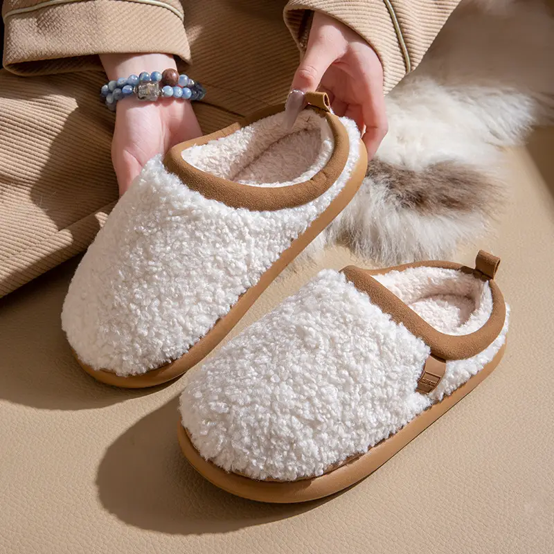 Home Cotton Slippers for Women in Autumn and Winter Couples Indoor Plush High-End Plush Indoor Non-Slip Cotton Slippers That Can Be Worn Outside - Image 7