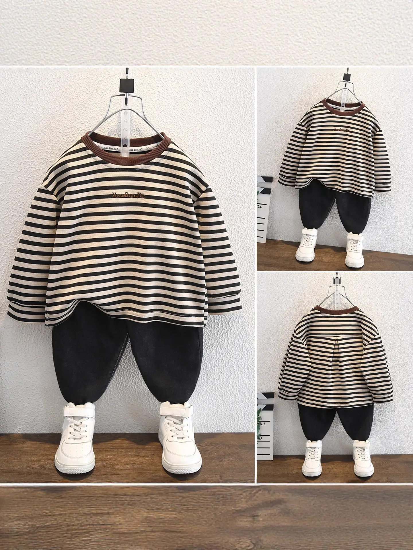 Boys Striped Long Sleeve T-Shirt Spring Autumn Casual Wear