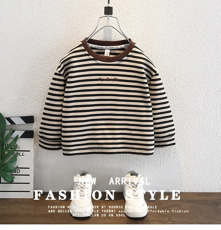 Boys Striped Long Sleeve T-Shirt Spring Autumn Casual Wear — feature 1