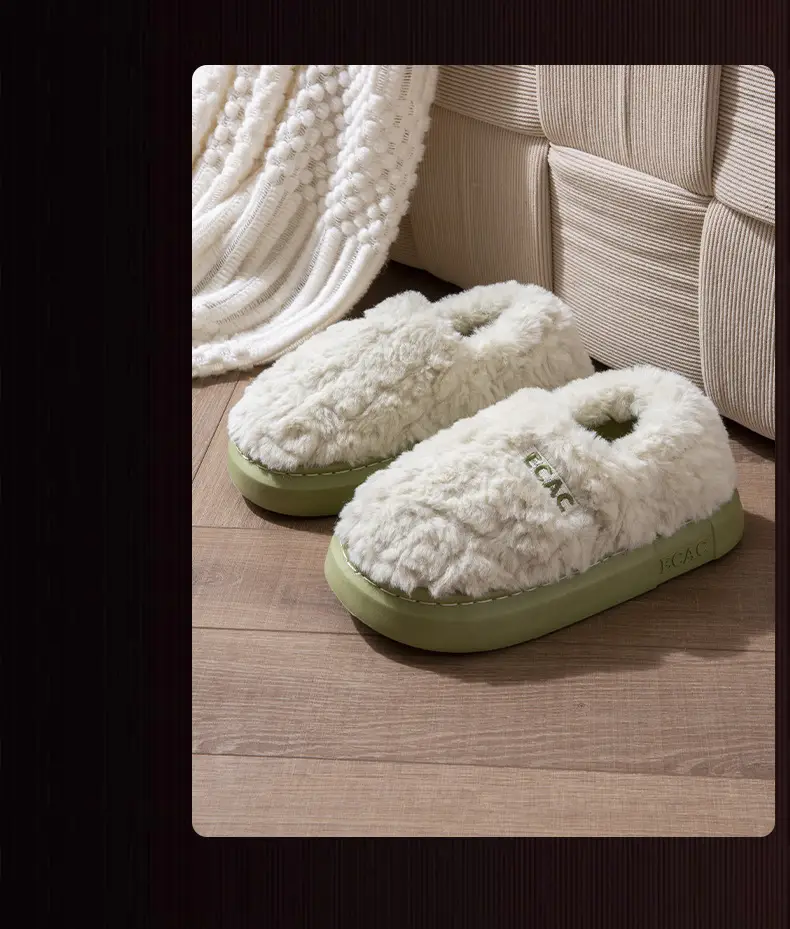 Covered Heel Cotton Slippers for Women Winter 2024 New Couple Outer Wear Warm Thick-Soled Non-Slip Home Cotton Shoes for Men Autum — feature 14