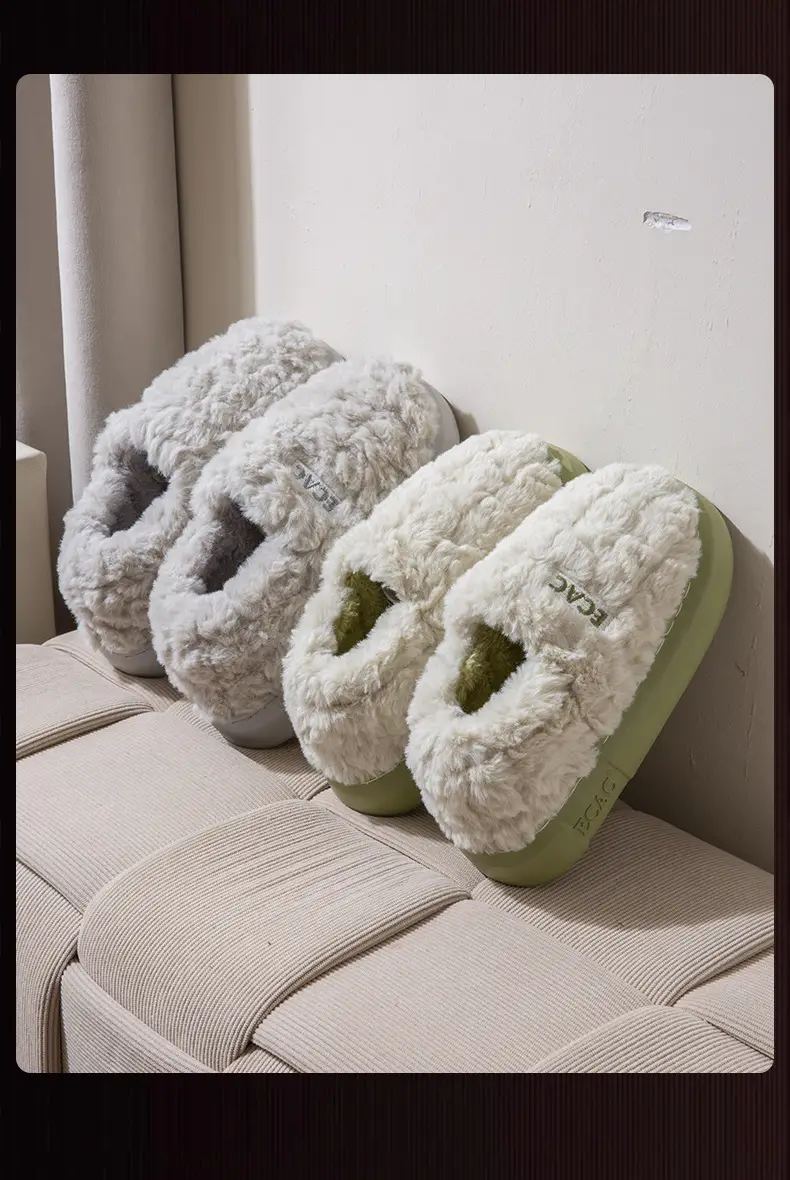 Covered Heel Cotton Slippers for Women Winter 2024 New Couple Outer Wear Warm Thick-Soled Non-Slip Home Cotton Shoes for Men Autum — feature 16