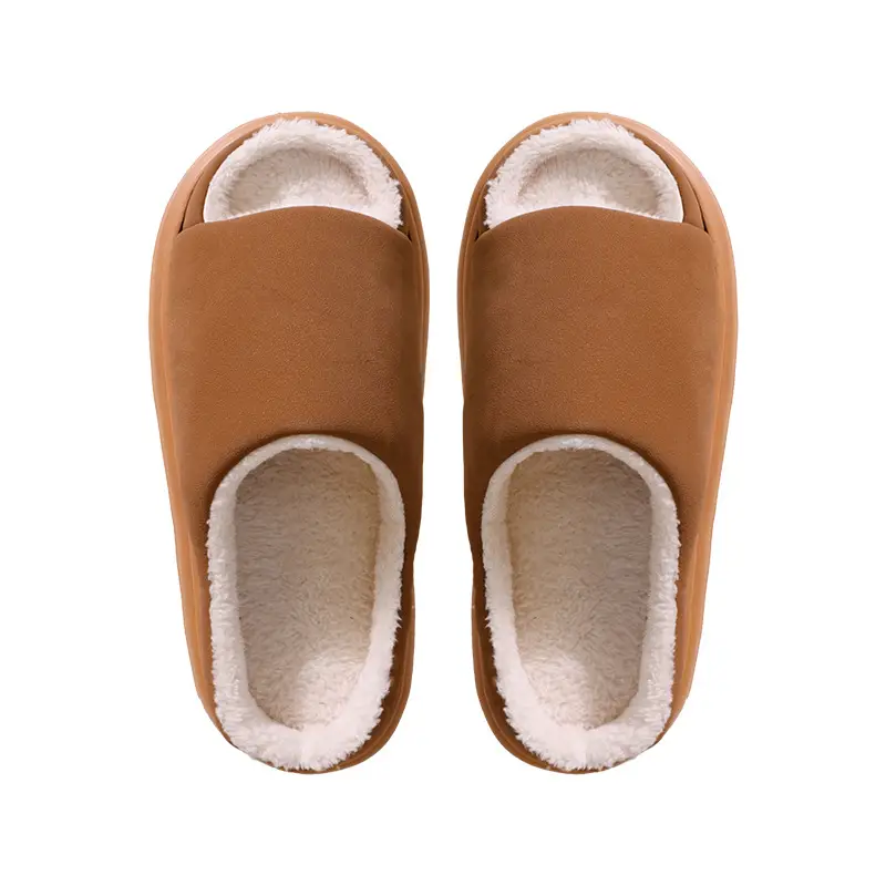 Cross-Border New Style Seamless Open-Toe Cotton Eva Shoes for Indoor Home Use, Warm and Plush, Non-Slip Casual Plush Cotton Slippers - Image 10