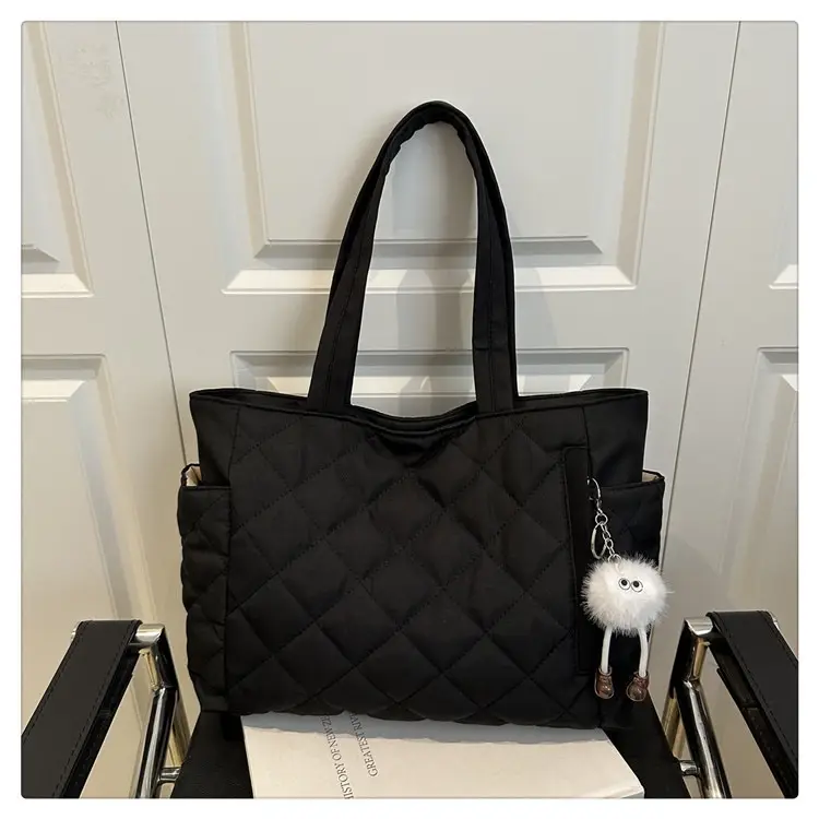 Women Quilted Satchel Tote Bag Olive Green Large Capacity — feature 24