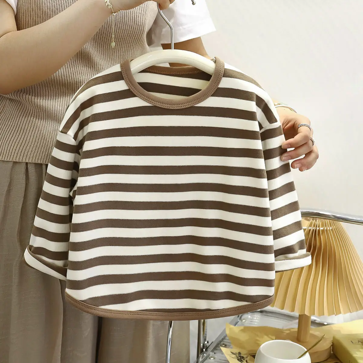 Children's Striped Base Layer Shirt Autumn Warm Base Layer Boys Girls Wholesale — feature 11