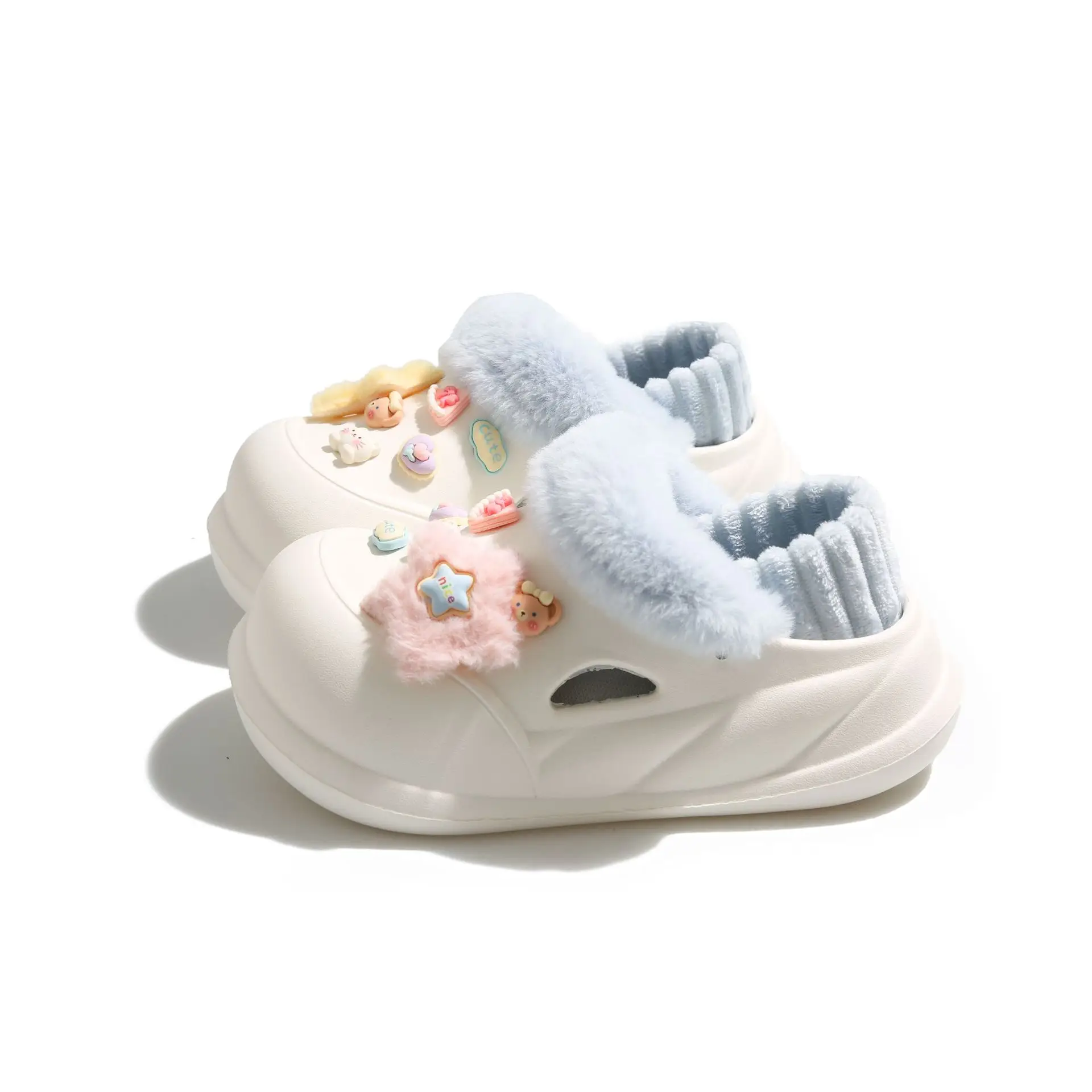 Winter Velvet Heart Slippers for Kids & Couples