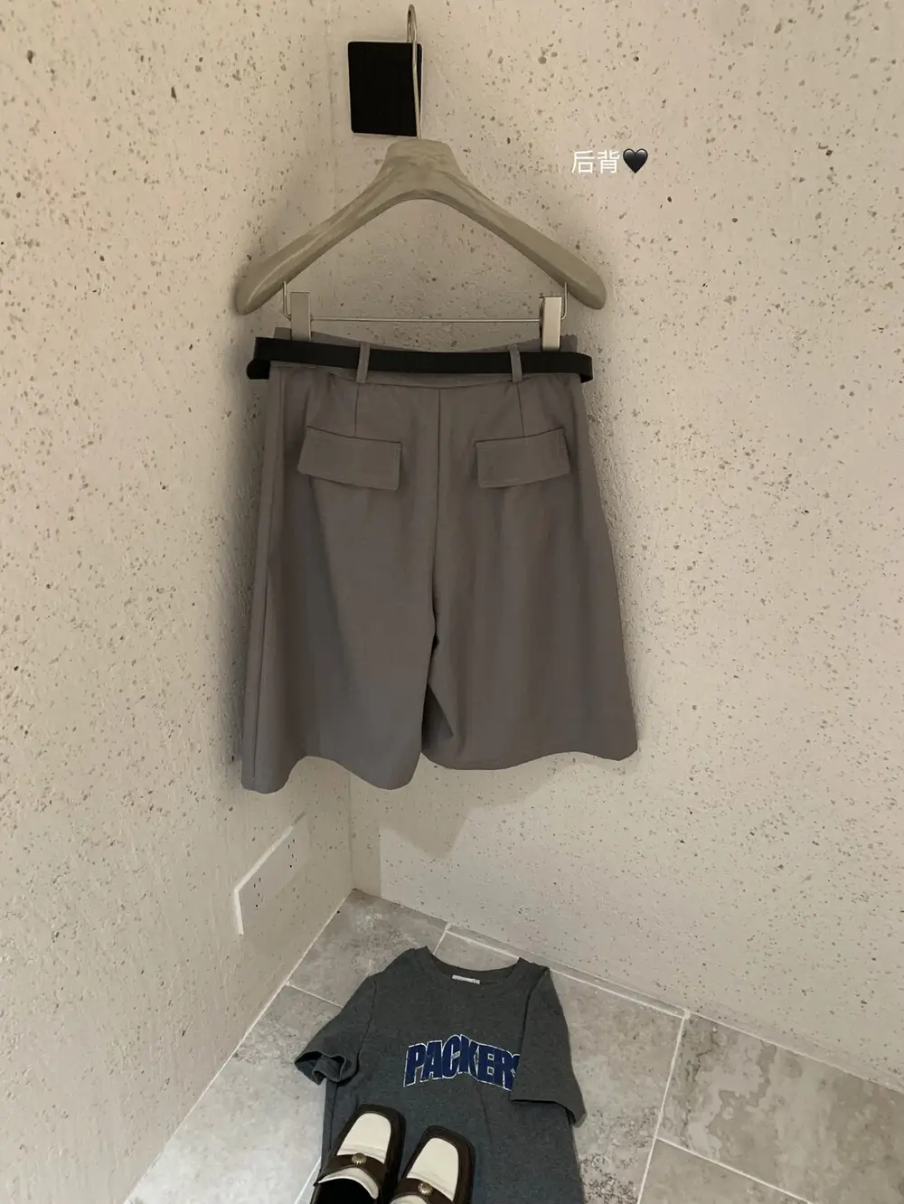 Korean Style Pleated Skirt Pants Grey Belted — feature 6