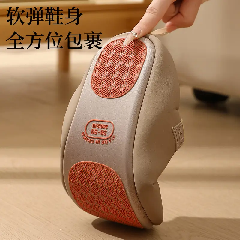 Home Cotton Slippers for Women, Winter Indoor Plush Warm Pu Waterproof Men's Bedroom Winter Cotton Slippers Wholesale - Image 8