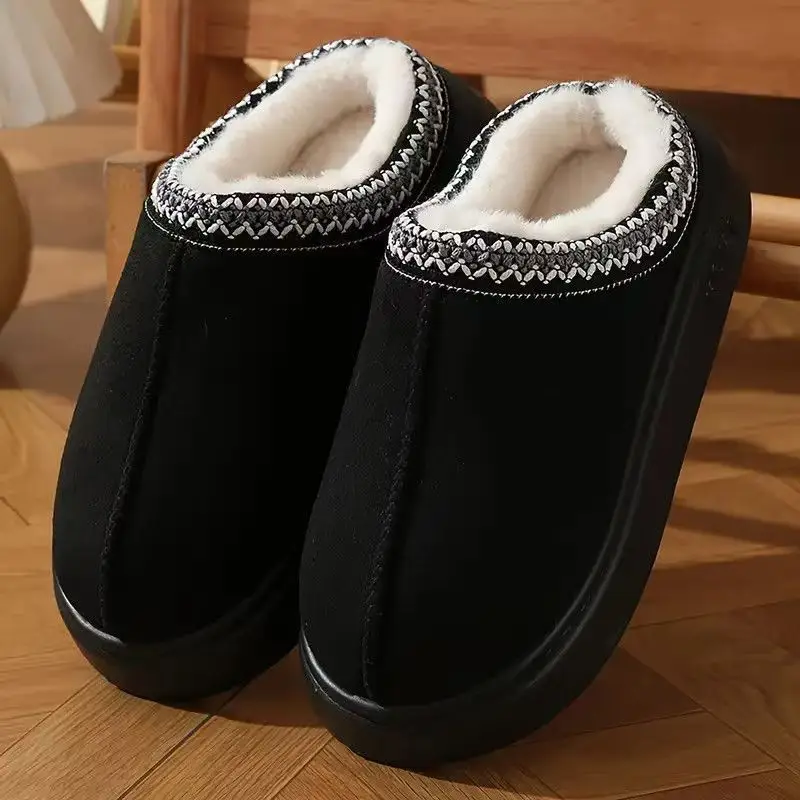 Cotton Slippers for Women, Half-Pack Thick-Soled Non-Slip Lightweight Warm Ultra-Thick Cotton Slippers for Couples, Home Cotton Shoes