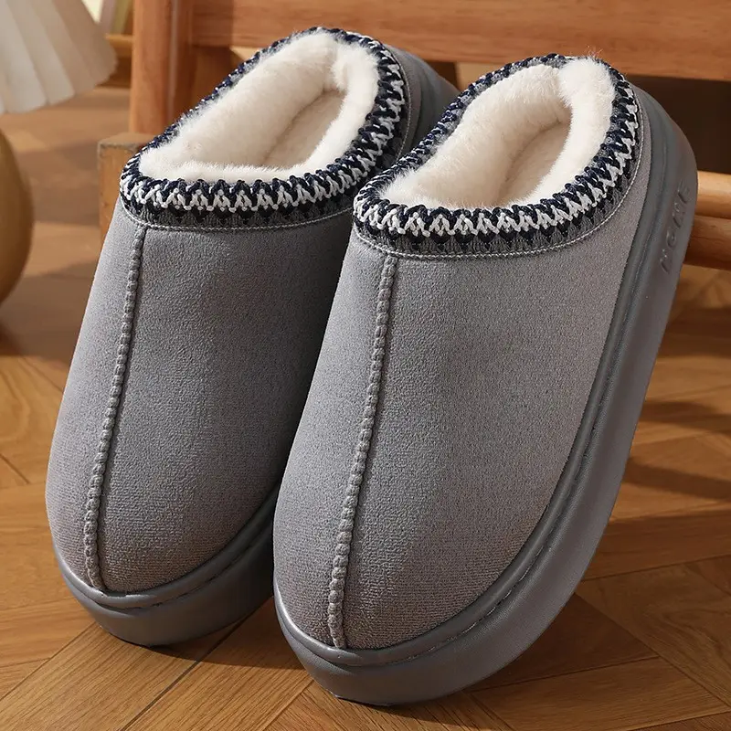 Cotton Slippers for Women, Half-Pack Thick-Soled Non-Slip Lightweight Warm Ultra-Thick Cotton Slippers for Couples, Home Cotton Shoes