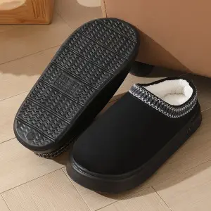 Cotton Slippers for Women, Half-Pack Thick-Soled Non-Slip Lightweight Warm Ultra-Thick Cotton Slippers for Couples, Home Cotton Shoes
