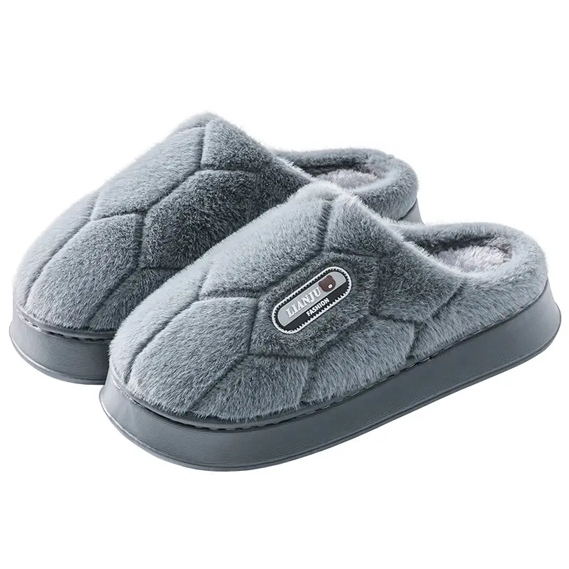 Large Size Cotton Warm Slippers for Men Autumn Winter - Image 9